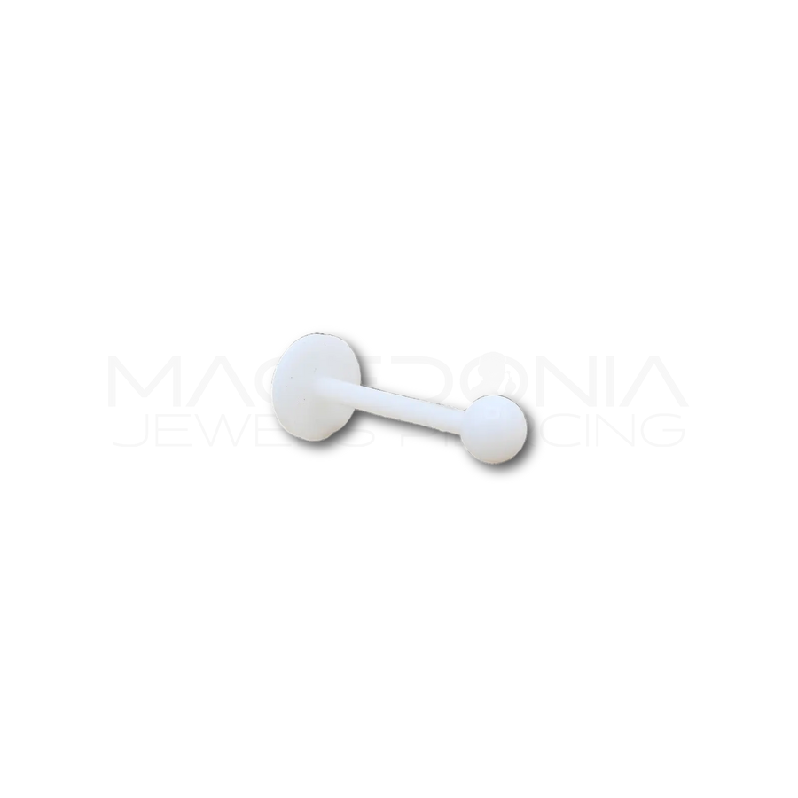 Labret in Teflon con palline 5x6 mm materiale anallergico e flessibile