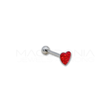 Barbell in Acciaio Chirurgico 316L con Base a Cuore Glitterato