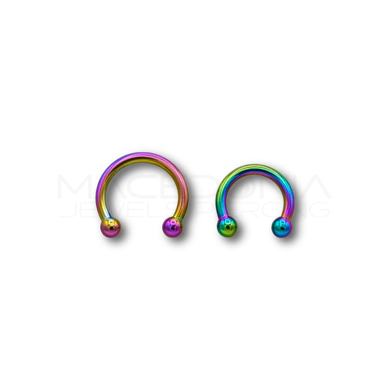 Piercing rainbow con palline in acciaio chirurgico 316L