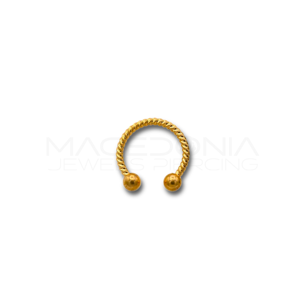 Piercing intrecciato con palline in acciaio chirurgico 316L