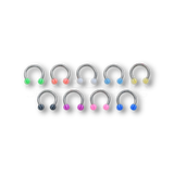 Piercing in acciaio chirurgico 316L con palline a strisce da 3 mm