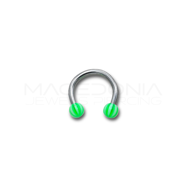 Piercing in acciaio chirurgico 316L con palline a strisce da 3 mm