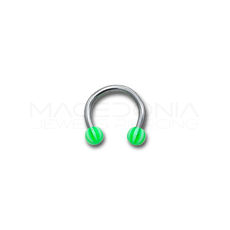 Piercing in acciaio chirurgico 316L con palline a strisce da 3 mm