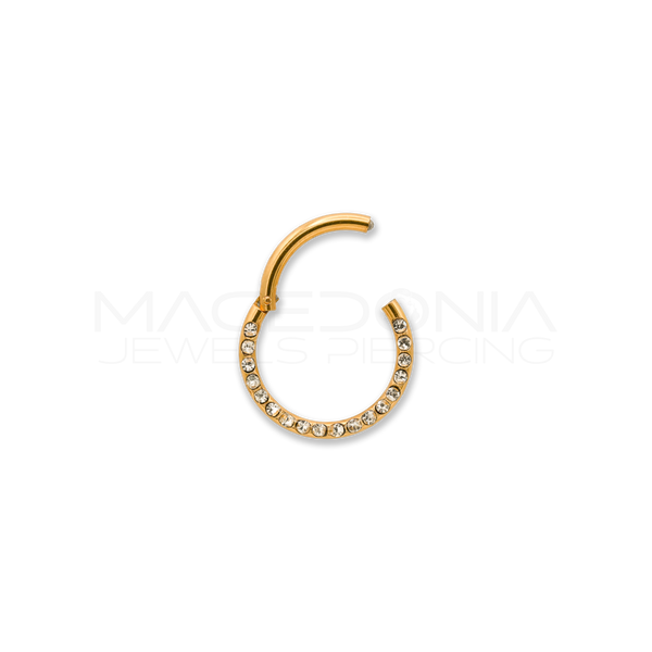 Piercing Clicker con Zirconi in acciaio chirurgico 316L