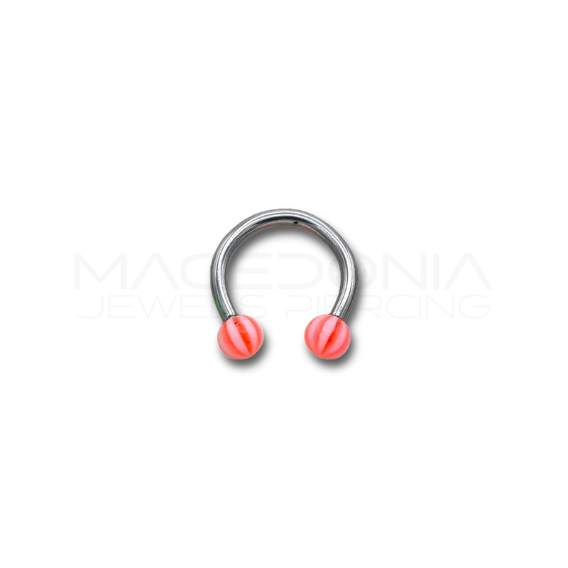Piercing in acciaio chirurgico 316L con palline a strisce da 3 mm