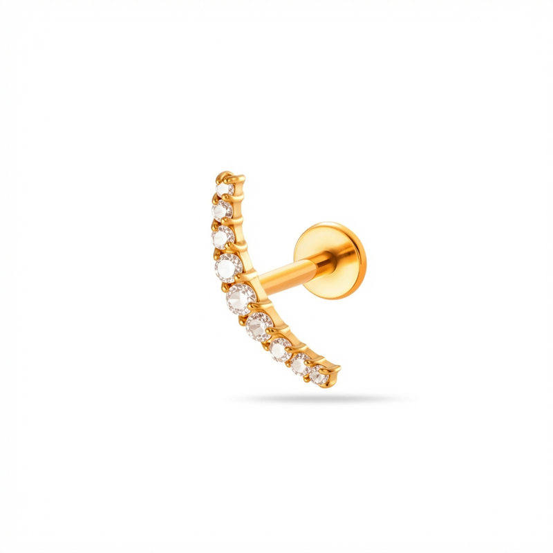 Barretta con arco zirconato in Acciaio Chirurgico 316L - Piercing per orecchio