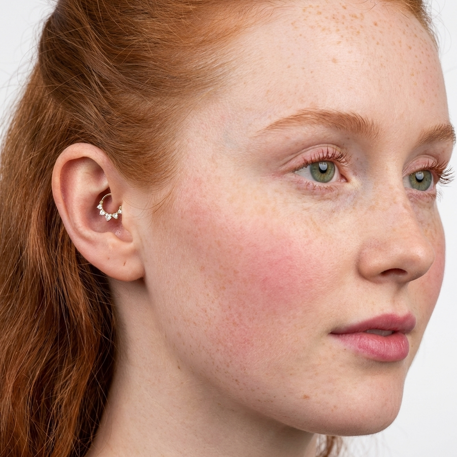 Piercing con zirconi in Titanio G23- Piercing per Lobo, helix, daith, septum