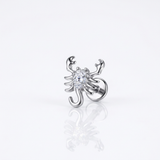 Piercing con scorpione zirconi in Titanio F136- Piercing per Lobo, helix, forward helix, conch, flat, tragus