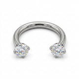 Piercing in acciaio chirurgico 316L con zirconi incastonati da 3 mm