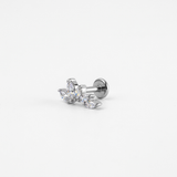 Piercing Corona a Petali con Zirconi in Acciaio Chirurgico 316L