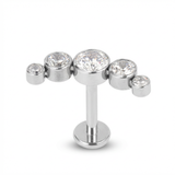 Piercing con zirconi in Titanio G23- Piercing per Lobo, helix, conch, flat
