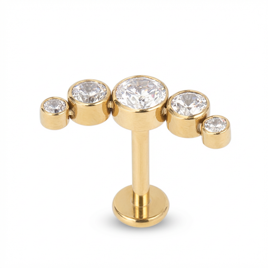 Piercing con zirconi in Titanio G23- Piercing per Lobo, helix, conch, flat