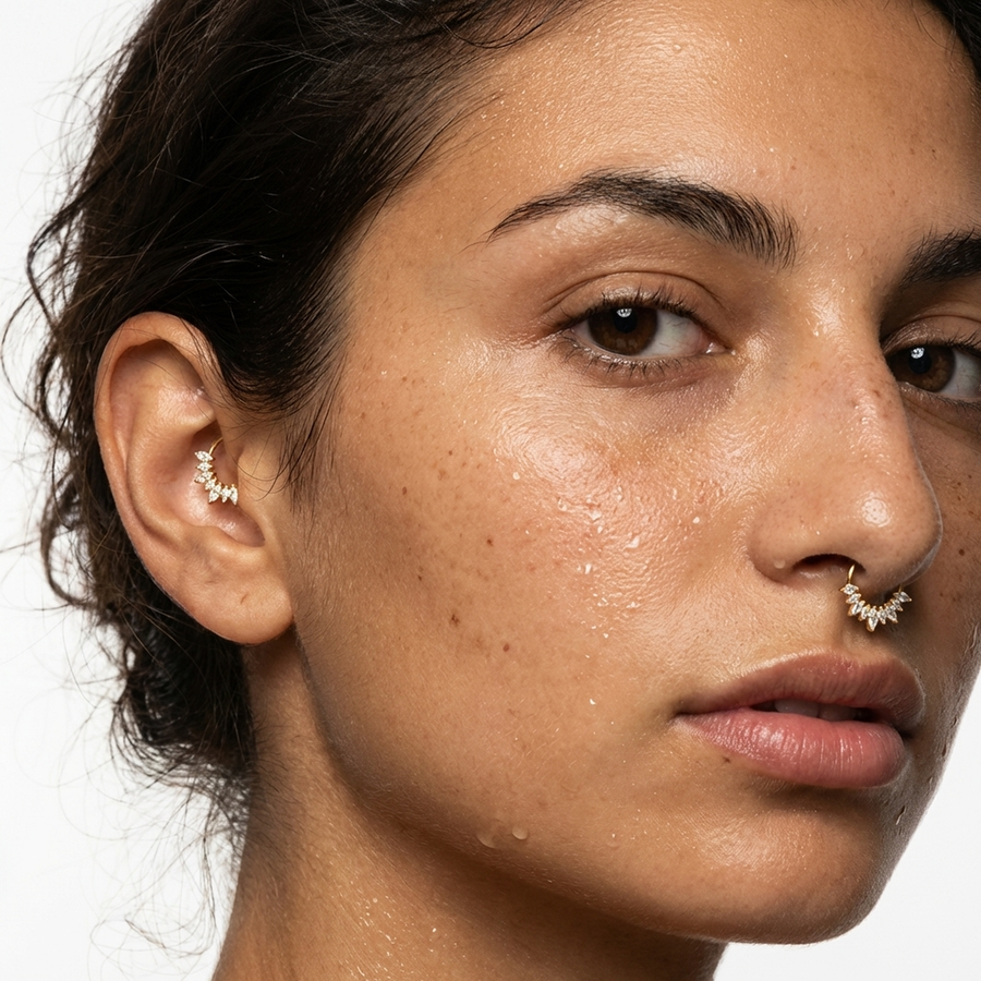 Piercing con zirconi in Titanio G23 - Piercing per Lobo, helix, daith, septum