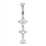 Piercing con zirconi in Titanio G23 - Piercing per ombelico