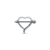 Piercing da Capezzolo in Acciaio Chirurgico 316L a Forma di Cuore