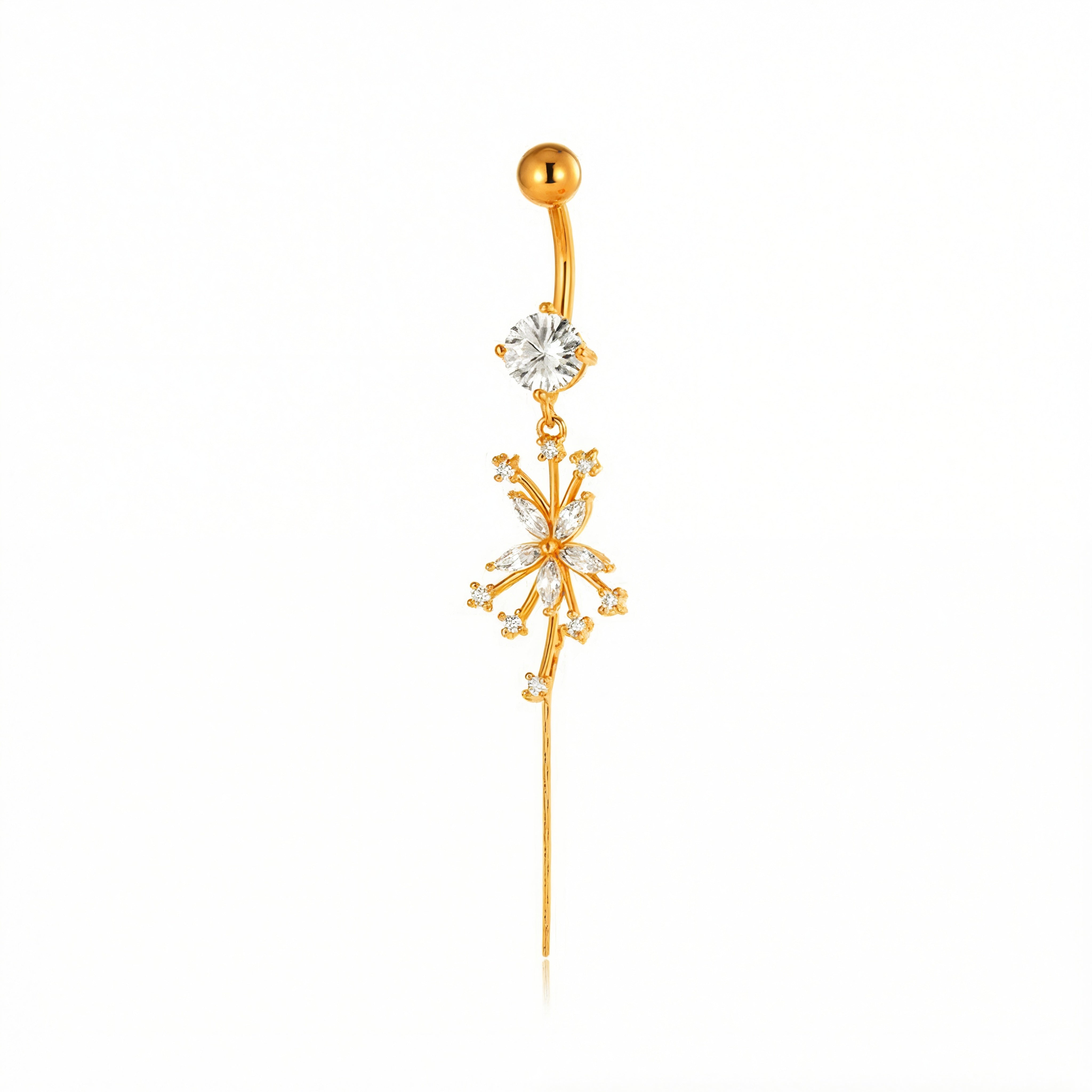 Piercing con zircone e pendenti in Acciaio Chirurgico 316L - Piercing per ombelico