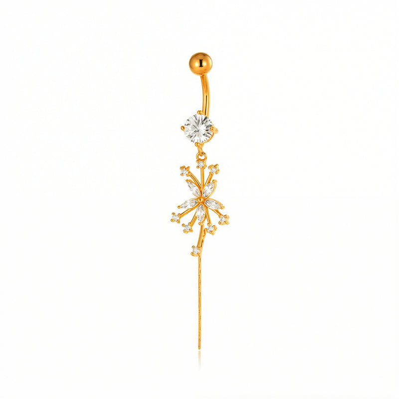 Piercing con zircone e pendenti in Acciaio Chirurgico 316L - Piercing per ombelico