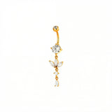 Piercing con zircone e pendenti in Acciaio Chirurgico 316L - Piercing per ombelico