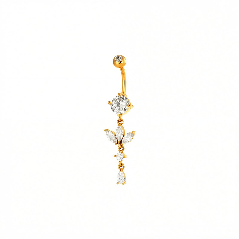 Piercing con zircone e pendenti in Acciaio Chirurgico 316L - Piercing per ombelico