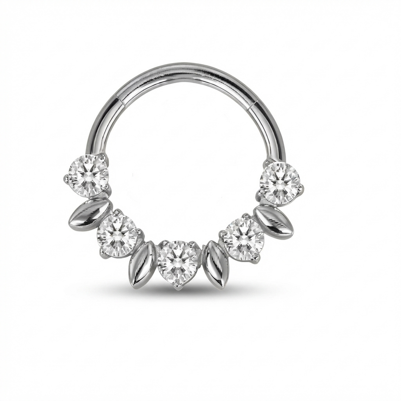 Piercing con zirconi e puntine in Titanio G23 - Piercing per Lobo, helix, daith, septum