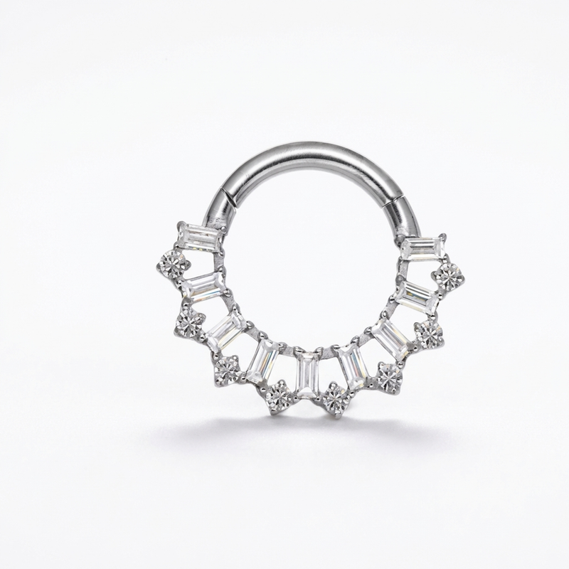 Piercing con zirconi in Titanio G23- Piercing per Lobo, helix, daith, septum