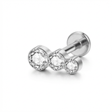 Piercing con zirconi in Titanio G23- Piercing per Lobo, helix, forward helix, conch, flat, tragus