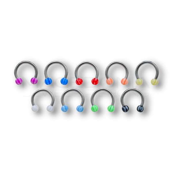 Piercing in acciaio chirurgico 316L con palline a scacchi da 3 mm