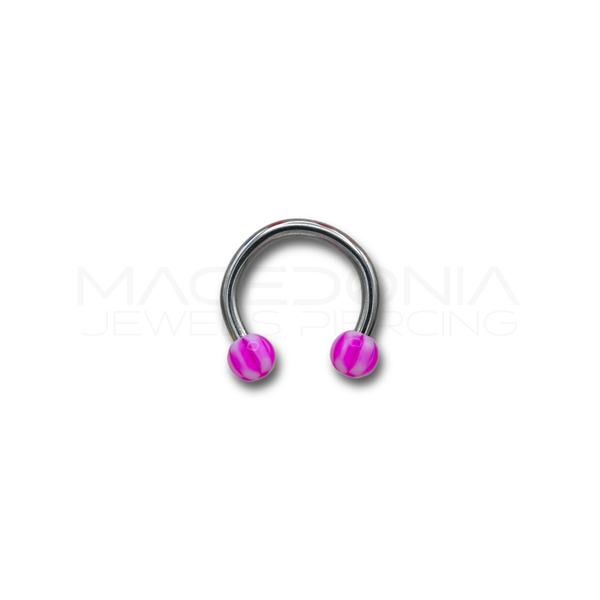 Piercing in acciaio chirurgico 316L con palline a scacchi da 3 mm