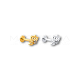Piercing in titanio con zircone e coroncina a forma di fiore