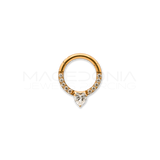 Piercing Clicker in Titanio g23 con Zircone a Forma di Cuore