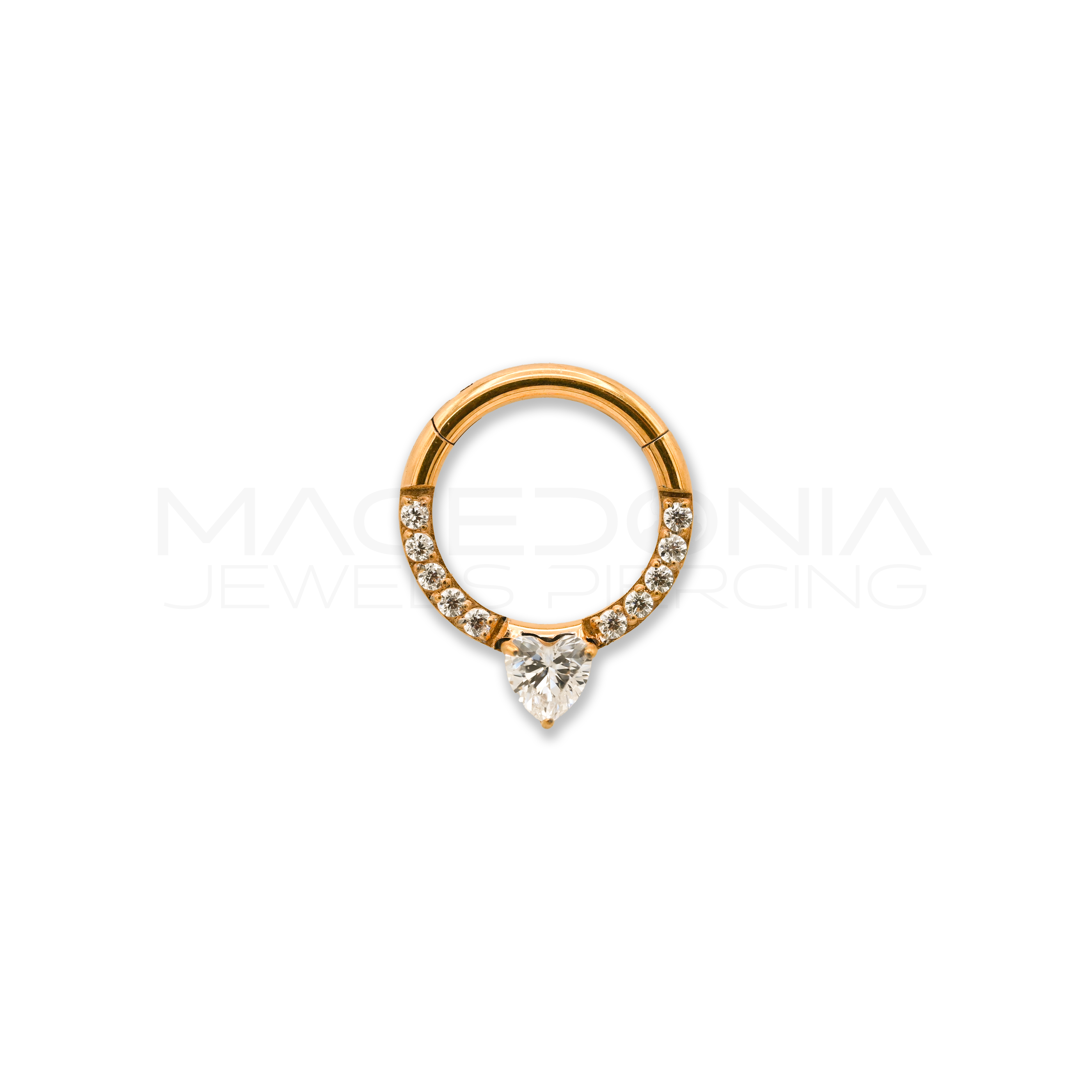 Piercing Clicker in Titanio g23 con Zircone a Forma di Cuore
