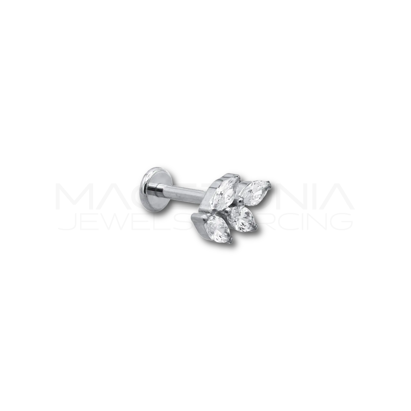 PIERCING CON ZIRCONI A FORMA DI PETALI - TITANIO