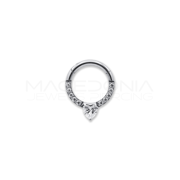 CERCHIO CON ZIRCONI INCASTONATICHIUSURA CLICKER TITANIO G23