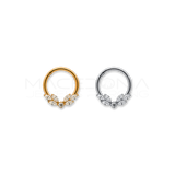 Piercing Clicker in Titanio con Set di 7 Zirconi Centrali