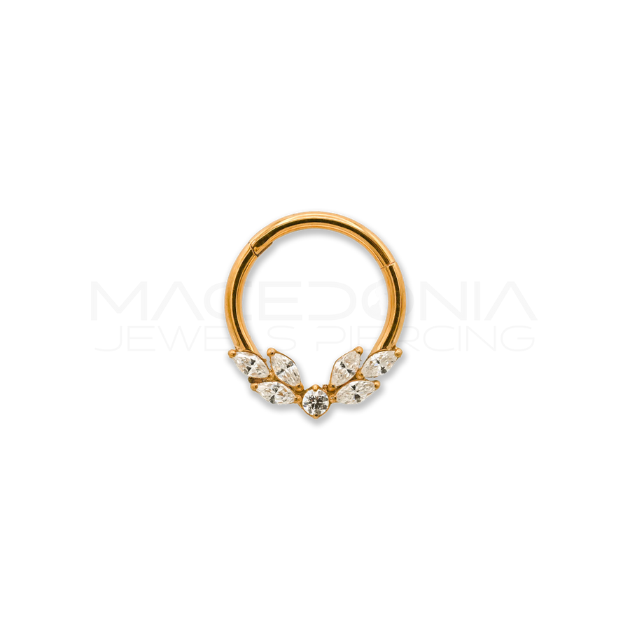Piercing Clicker in Titanio con Set di 7 Zirconi Centrali