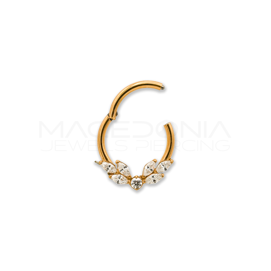 Piercing Clicker in Titanio con Set di 7 Zirconi Centrali