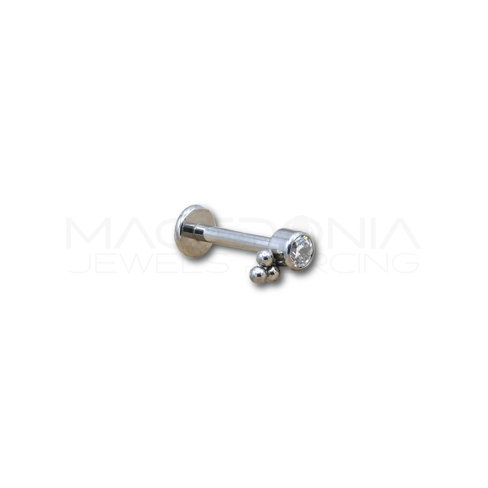 PIERCING CON ZIRCONI A FORMA DI TRIANGOLO - TITANIO