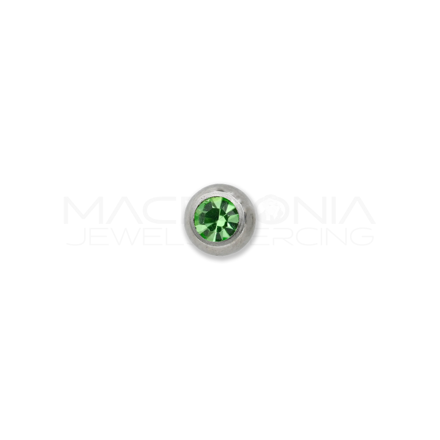 Palline con Zirconi 6mm in Acciaio Chirurgico 316L – Filettatura 1.6mm