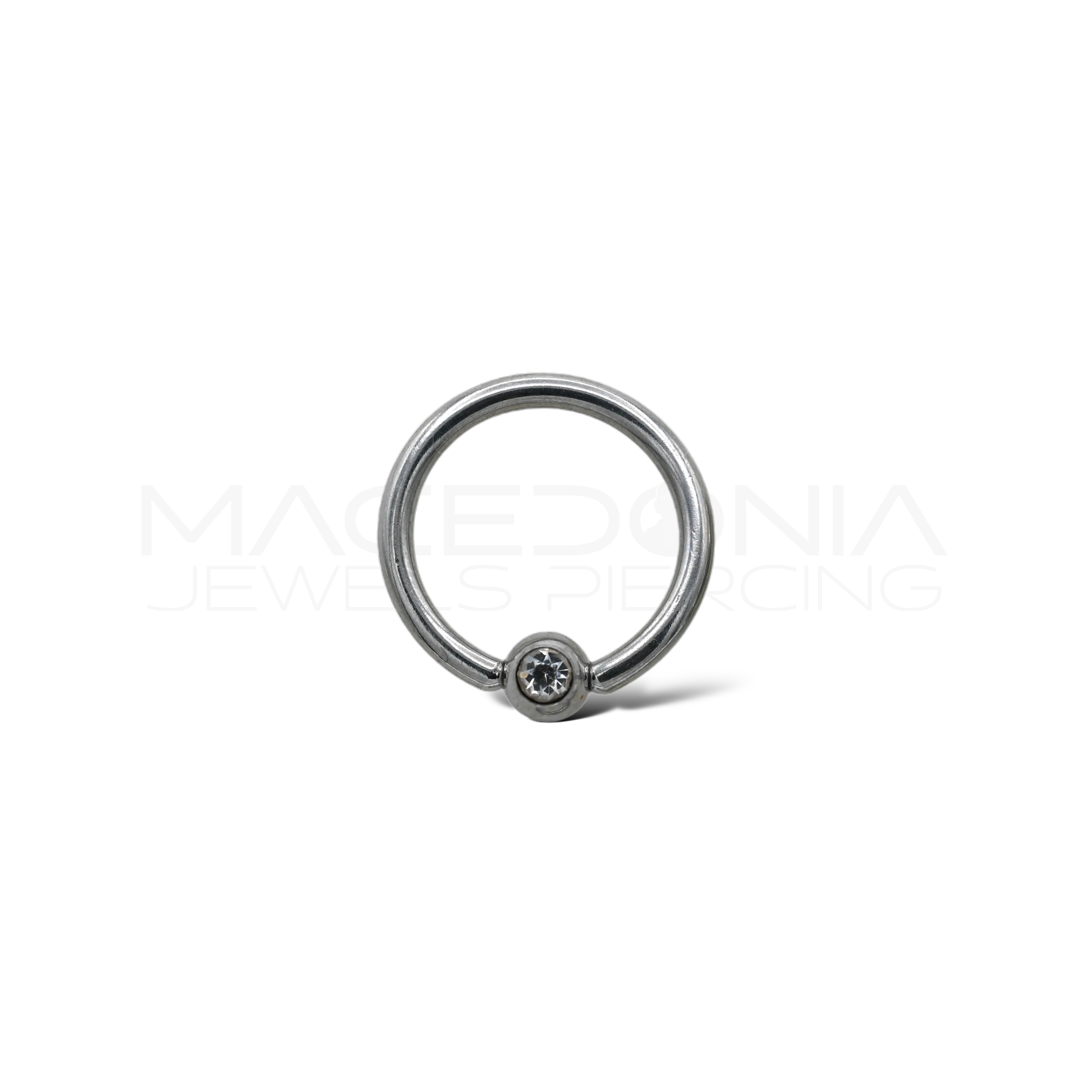 PIERCING A CERCHIO CON PALLINA E ZIRCONE A INCASTRO