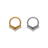 CERCHIO CON PICCOLA CORONA ZIRCONI CHIUSURA CLICKER TITANIO G23
