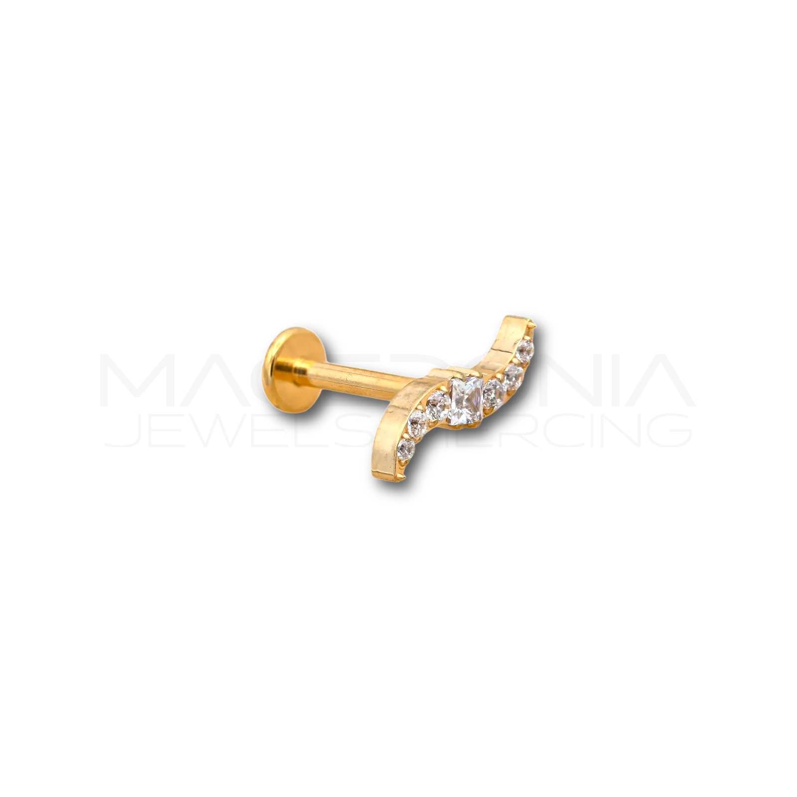 PIERCING CON ZIRCONCINI INCASTONATI A FORMA DI ONDA - TITANIO