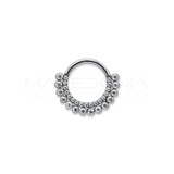 Cerchio con zirconi con chiusura clicker in titanio