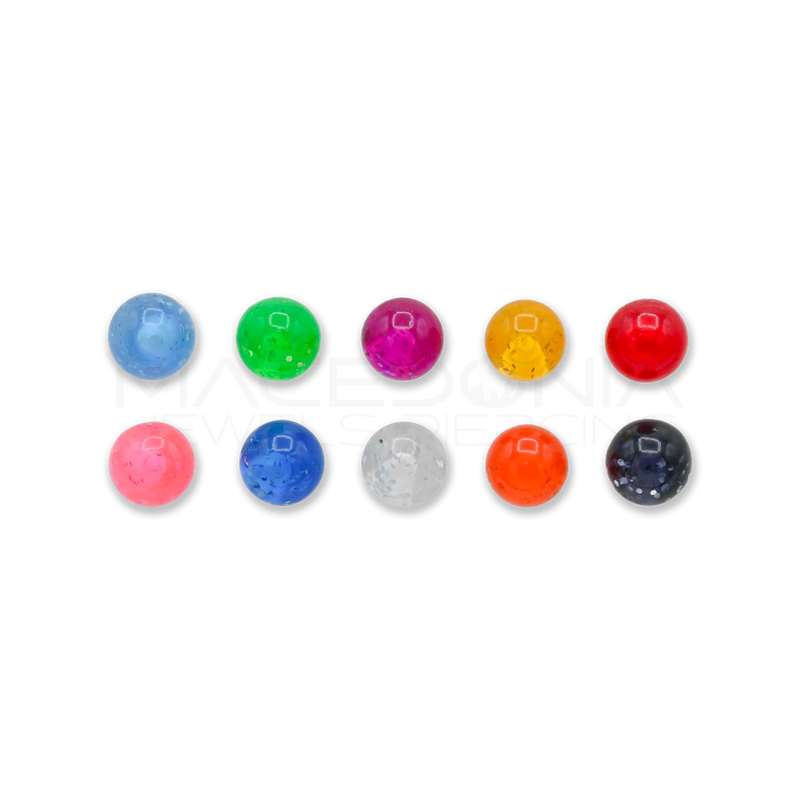 Palline Glitterate in Plastica 6mm – Filettatura 1.6mm