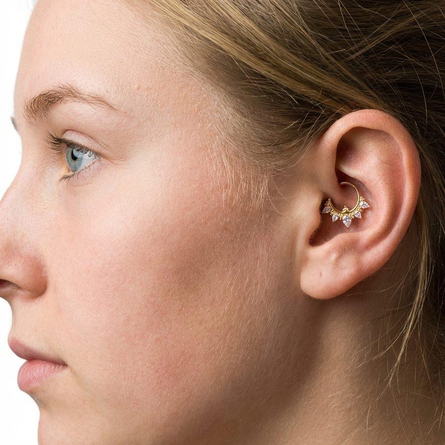 Piercing con zirconi in Titanio G23 - Piercing per Lobo, helix, daith, septum