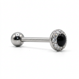 Barbell in Acciaio Chirurgico 316L con Pallina Superiore e Zircone Incastonato
