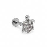 Piercing a Tartaruga in Acciaio Chirurgico 316L con Zirconi