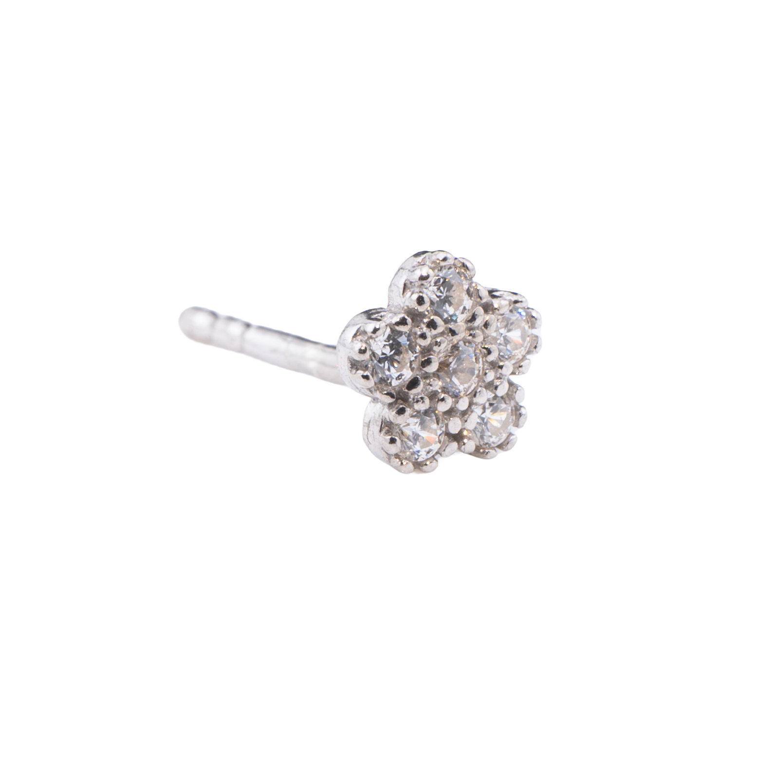 ORECCHINO CON FIORE ZIRCONATO