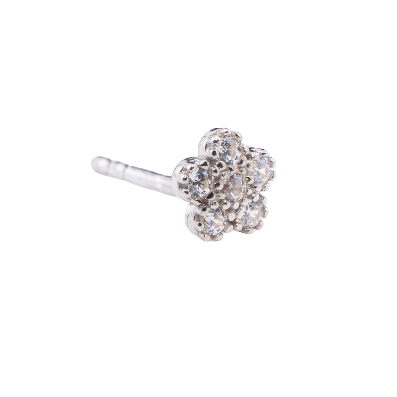 ORECCHINO CON FIORE ZIRCONATO