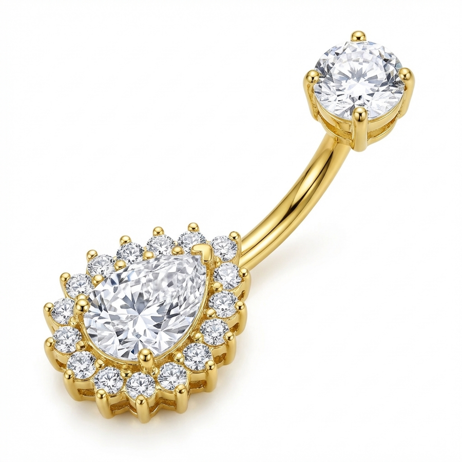 Piercing con zirconi in Titanio G23 - Piercing per ombelico