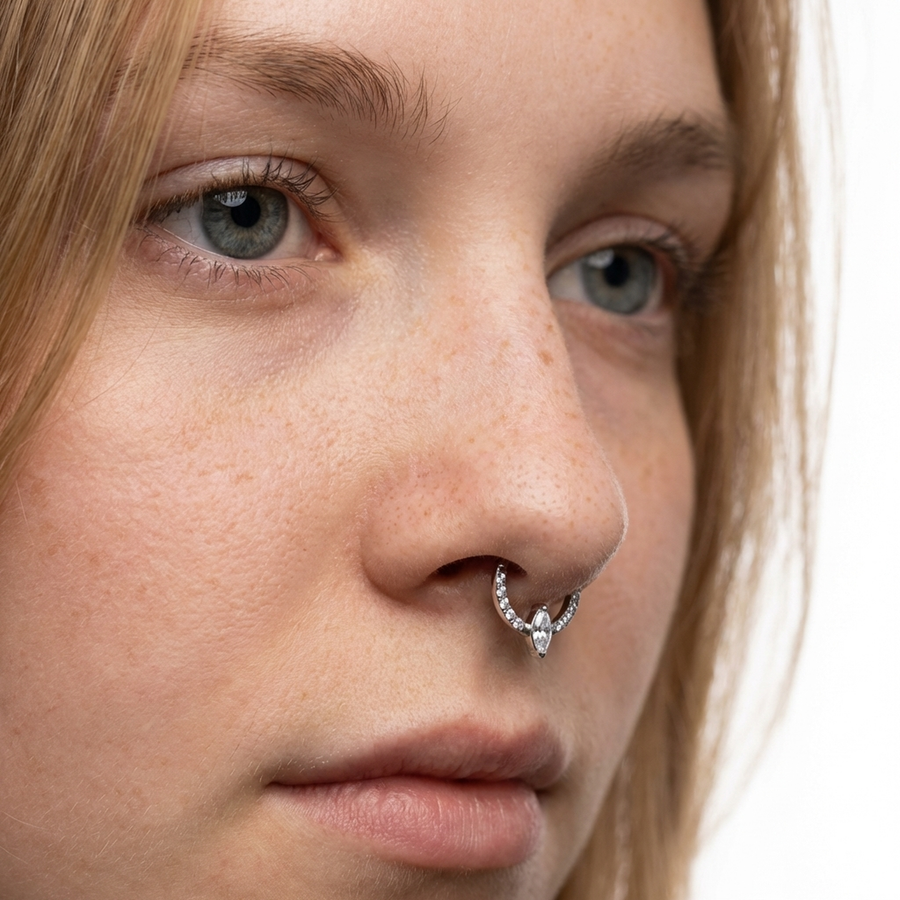 Piercing con zirconi in Titanio G23 - Piercing per Lobo, helix, daith, septum